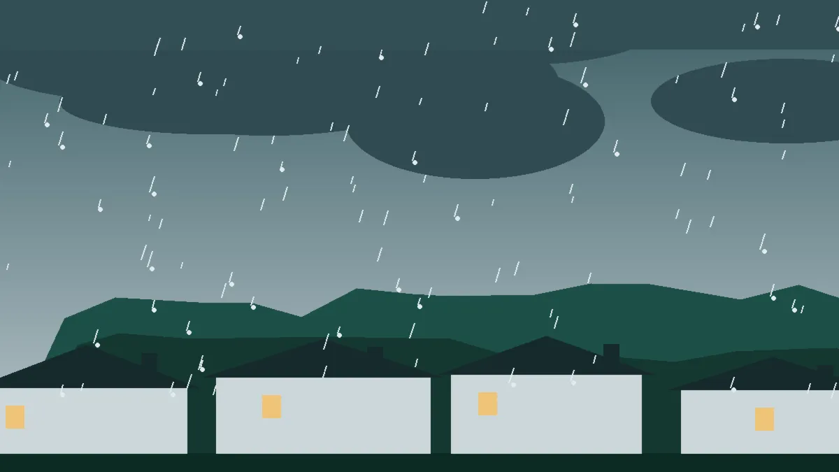 Hail Damage Roof Repair & Replacement Alma, CO — storm light over rooftops in Alma, Colorado
