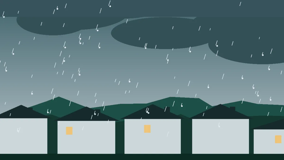 Hail Damage Roof Repair & Replacement Anton, CO — storm light over rooftops in Anton, Colorado