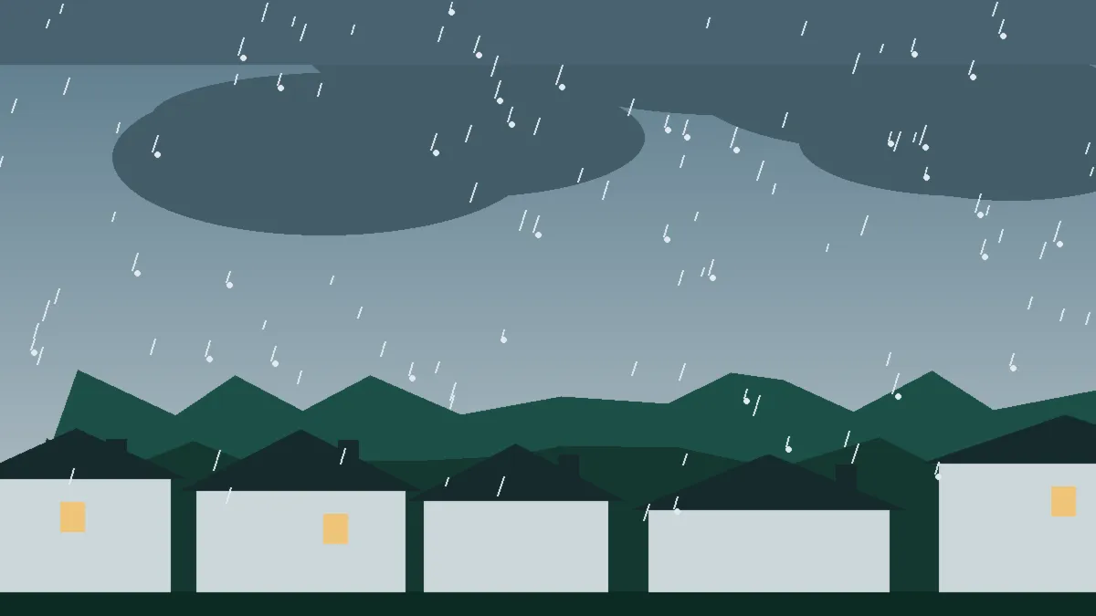 Hail Damage Roof Repair & Replacement Aspen, CO — storm light over rooftops in Aspen, Colorado