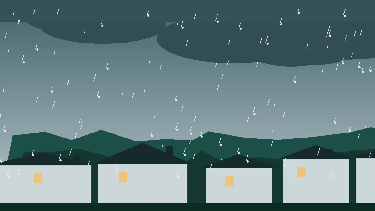 Hail Damage Roof Repair & Replacement Basalt, CO — storm light over rooftops in Basalt, Colorado