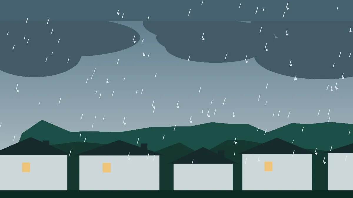 Hail Damage Roof Repair & Replacement Boulder, CO — storm light over rooftops in Boulder, Colorado