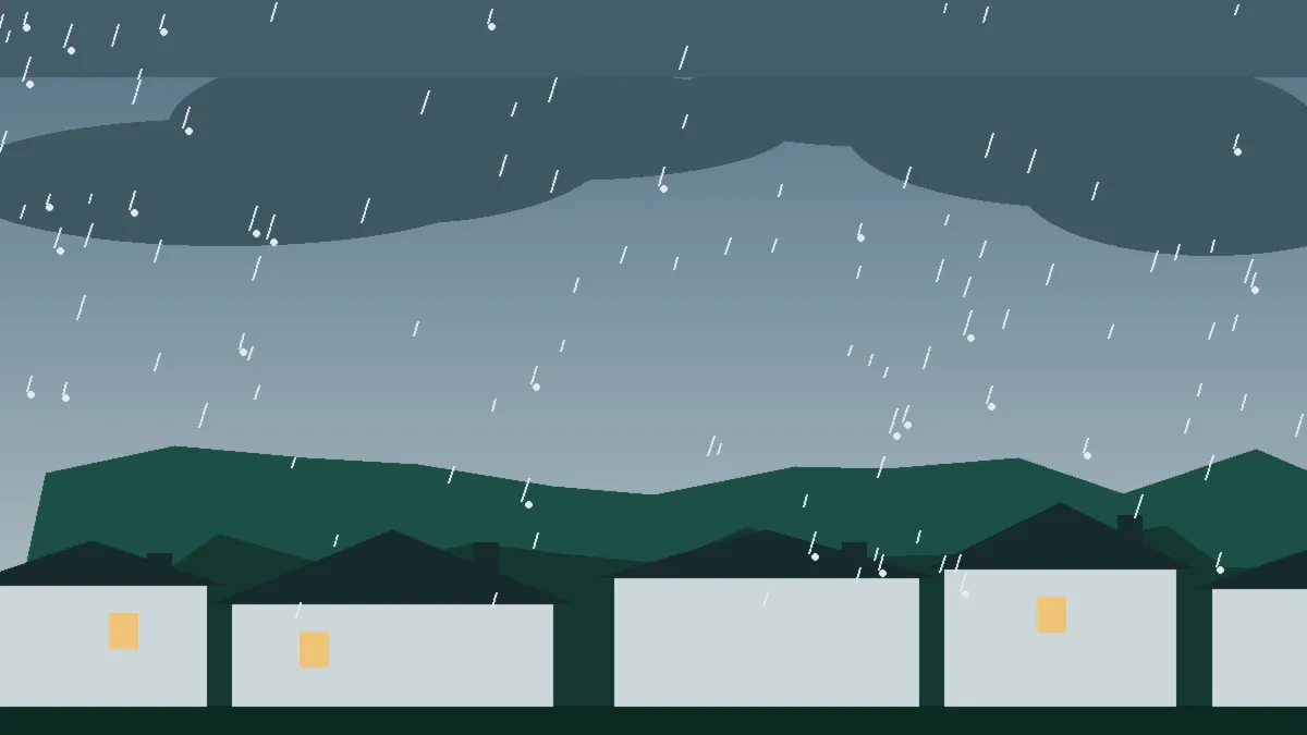 Hail Damage Roof Repair & Replacement Breckenridge, CO — storm light over rooftops in Breckenridge, Colorado
