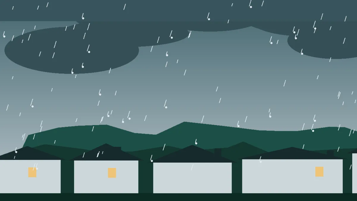 Hail Damage Roof Repair & Replacement Calhan, CO — storm light over rooftops in Calhan, Colorado