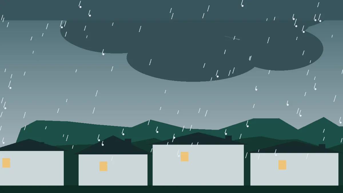 Hail Damage Roof Repair & Replacement Carbondale, CO — storm light over rooftops in Carbondale, Colorado