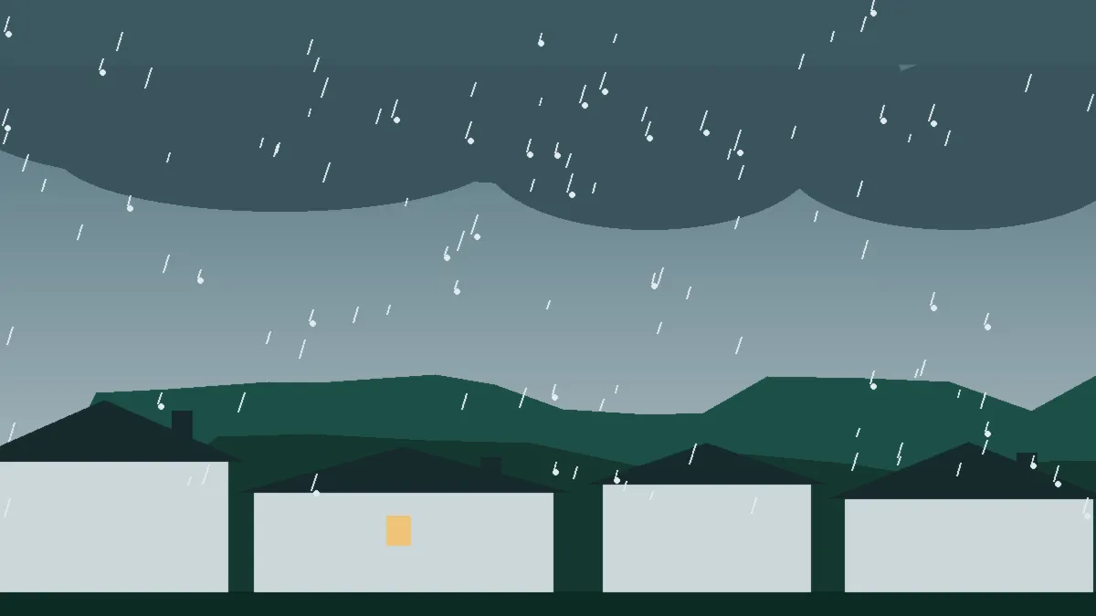 Hail Damage Roof Repair & Replacement Carr, CO — storm light over rooftops in Carr, Colorado