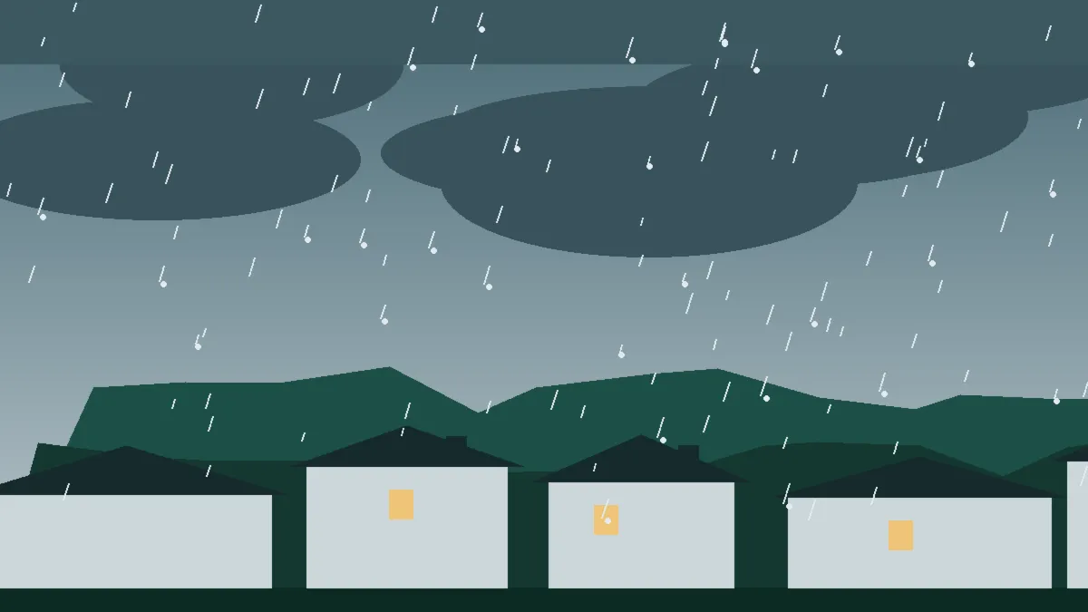 Hail Damage Roof Repair & Replacement Clifton, CO — storm light over rooftops in Clifton, Colorado