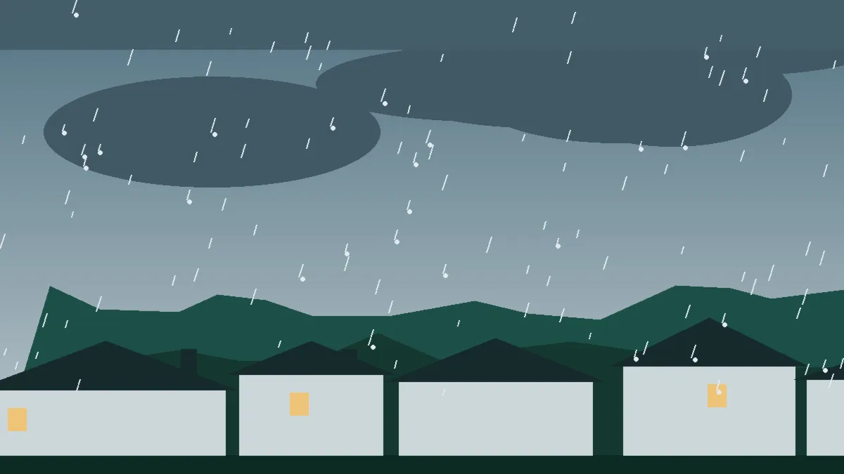 Hail Damage Roof Repair & Replacement Colorado City, CO — storm light over rooftops in Colorado City, Colorado