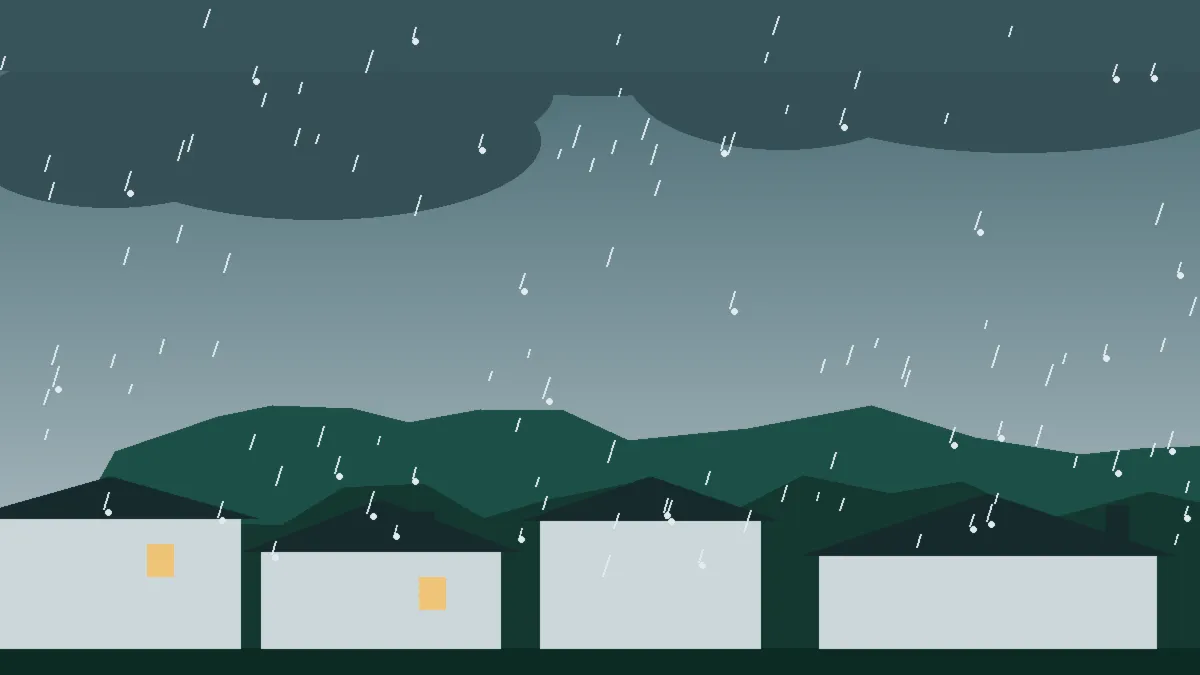 Hail Damage Roof Repair & Replacement Colorado Springs, CO — storm light over rooftops in Colorado Springs, Colorado