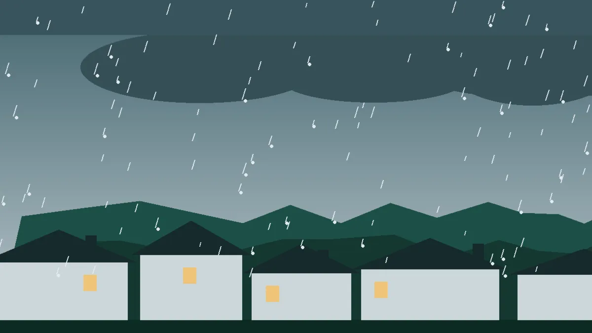 Hail Damage Roof Repair & Replacement Conifer, CO — storm light over rooftops in Conifer, Colorado