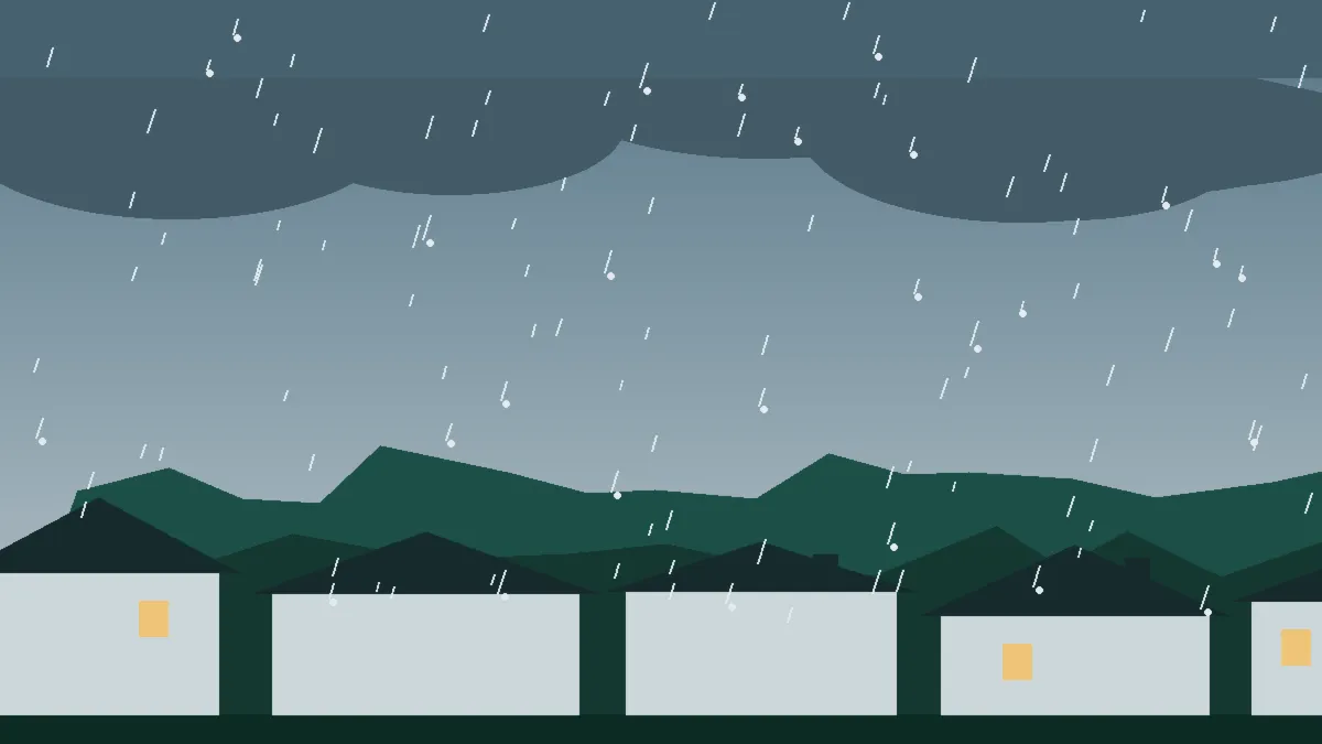 Hail Damage Roof Repair & Replacement Cotopaxi, CO — storm light over rooftops in Cotopaxi, Colorado