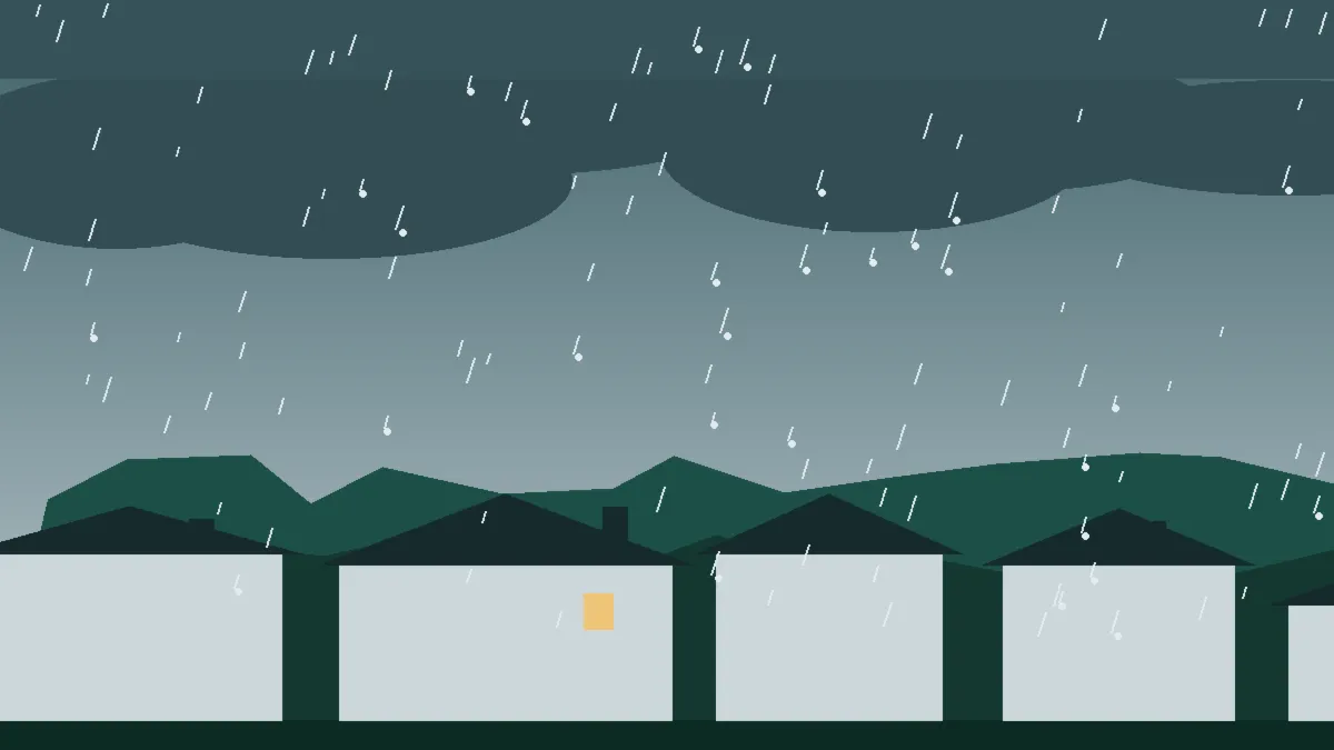 Hail Damage Roof Repair & Replacement Crested Butte, CO — storm light over rooftops in Crested Butte, Colorado