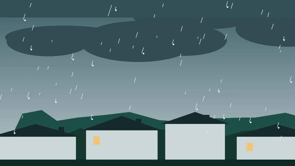 Hail Damage Roof Repair & Replacement Delta County, CO — hail sky over Delta County rooftops, Colorado