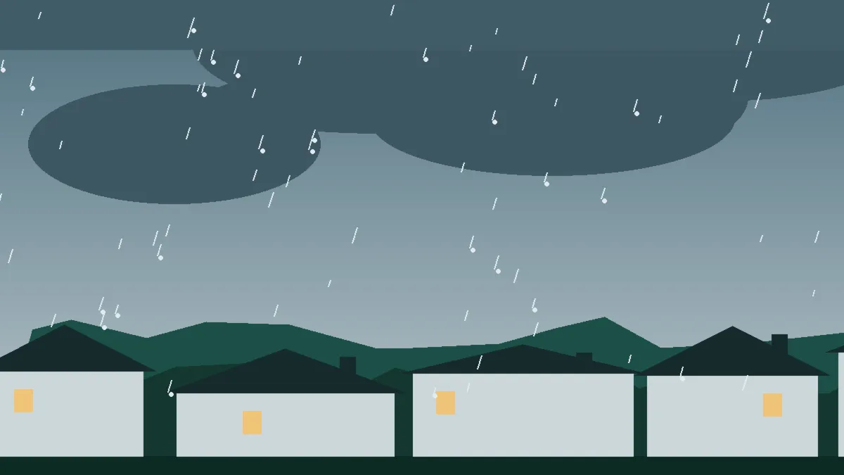 Hail Damage Roof Repair & Replacement El Paso County, CO — hail sky over El Paso County rooftops, Colorado