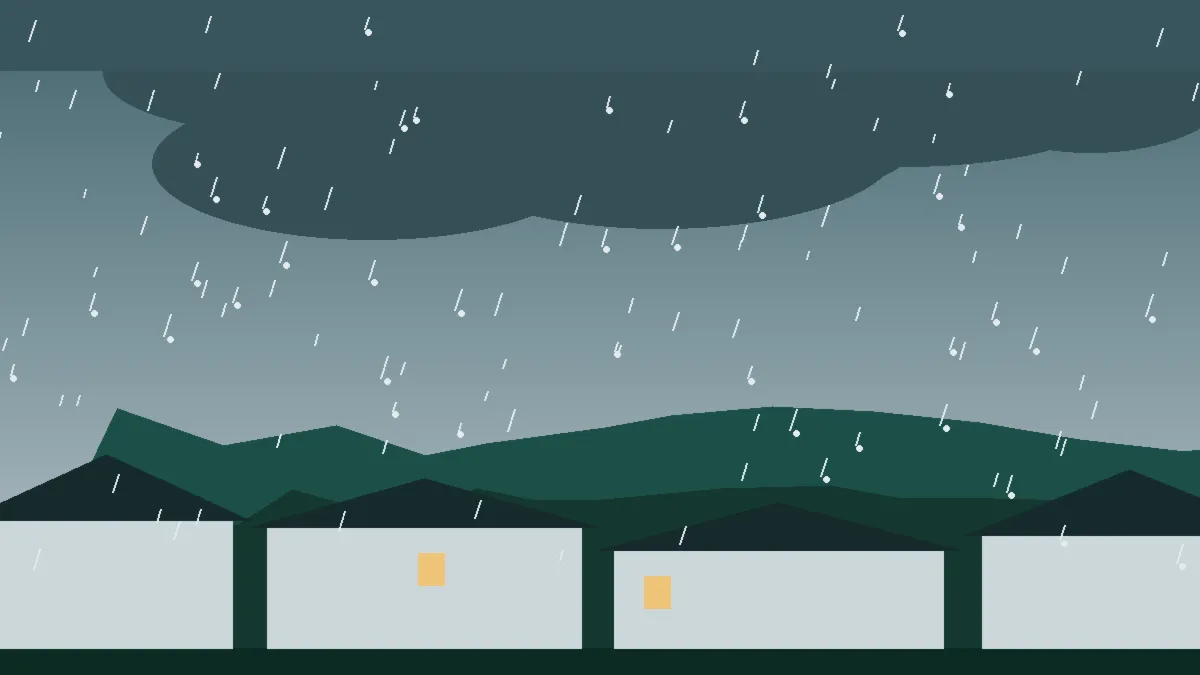Hail Damage Roof Repair & Replacement Estes Park, CO — storm light over rooftops in Estes Park, Colorado