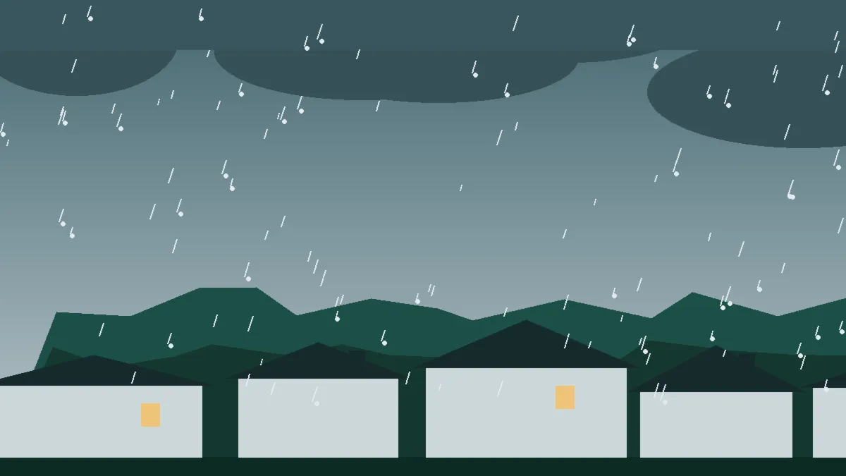 Hail Damage Roof Repair & Replacement Florissant, CO — storm light over rooftops in Florissant, Colorado