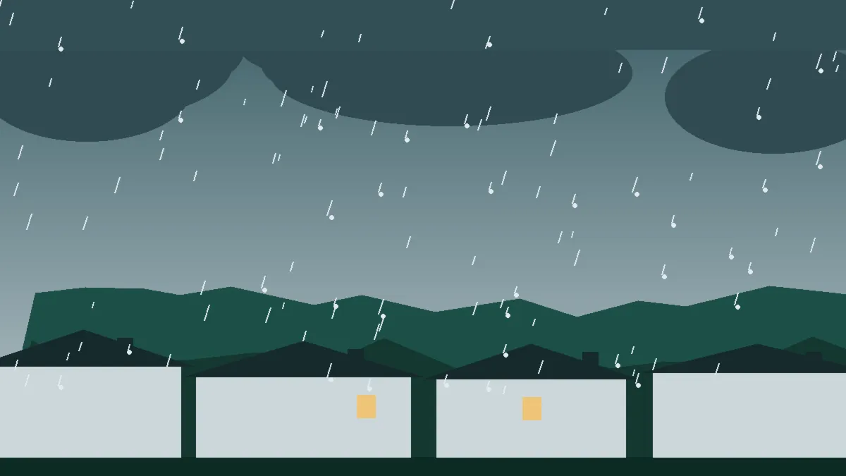 Hail Damage Roof Repair & Replacement Fort Collins, CO — storm light over rooftops in Fort Collins, Colorado