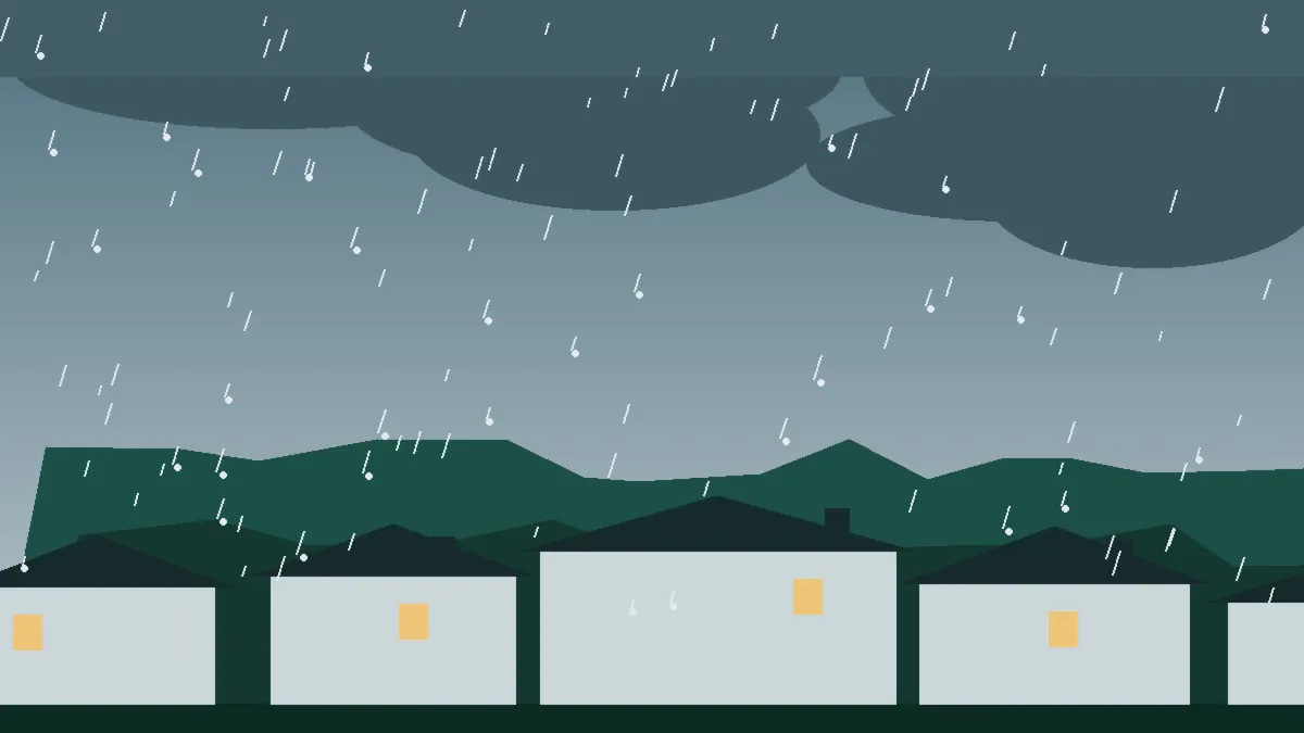 Hail Damage Roof Repair & Replacement Frisco, CO — storm light over rooftops in Frisco, Colorado