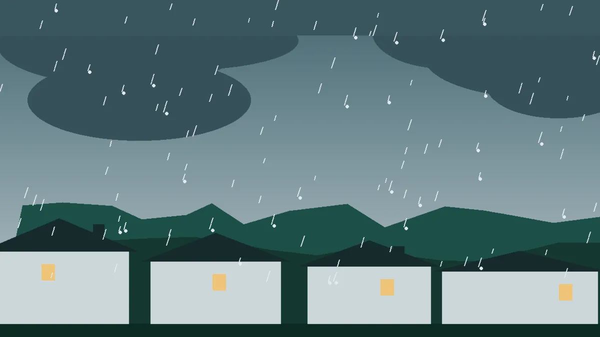 Hail Damage Roof Repair & Replacement Gateway, CO — storm light over rooftops in Gateway, Colorado