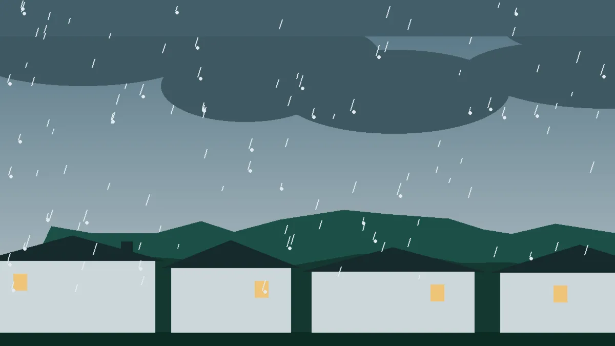 Hail Damage Roof Repair & Replacement Genoa, CO — storm light over rooftops in Genoa, Colorado