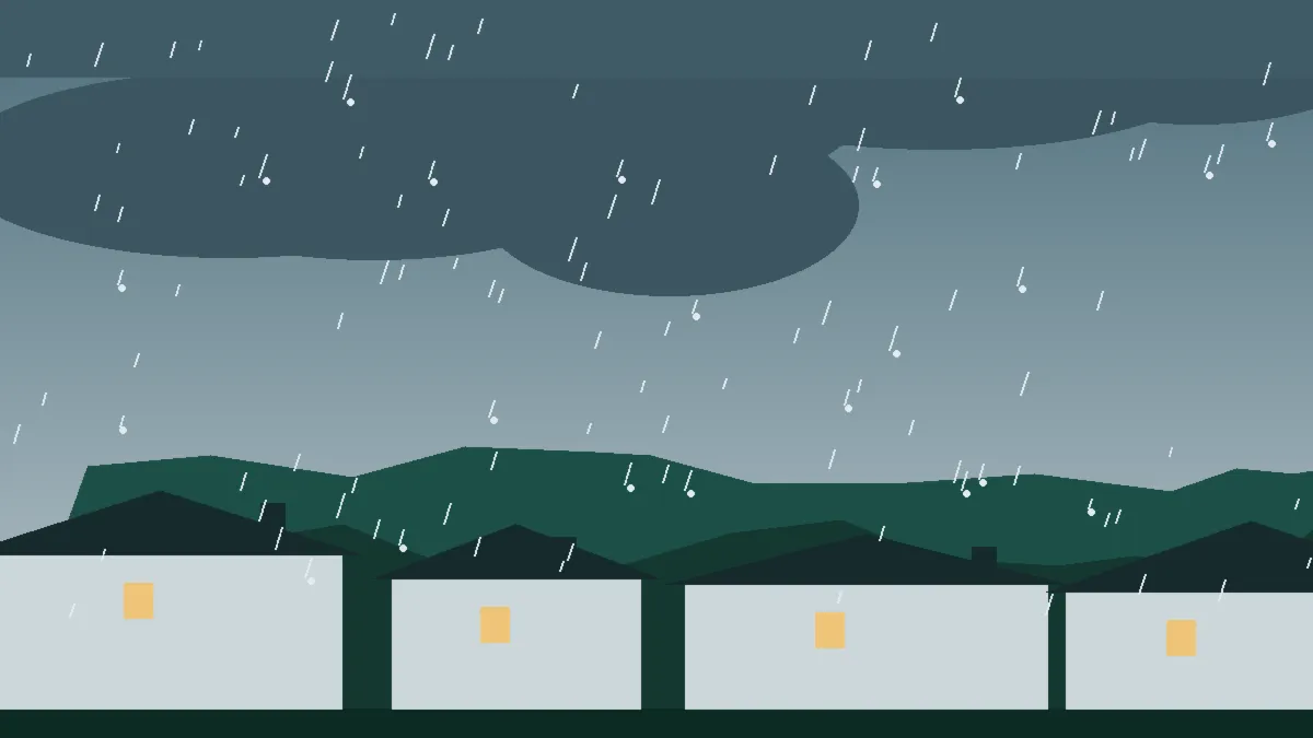 Hail Damage Roof Repair & Replacement Georgetown, CO — storm light over rooftops in Georgetown, Colorado