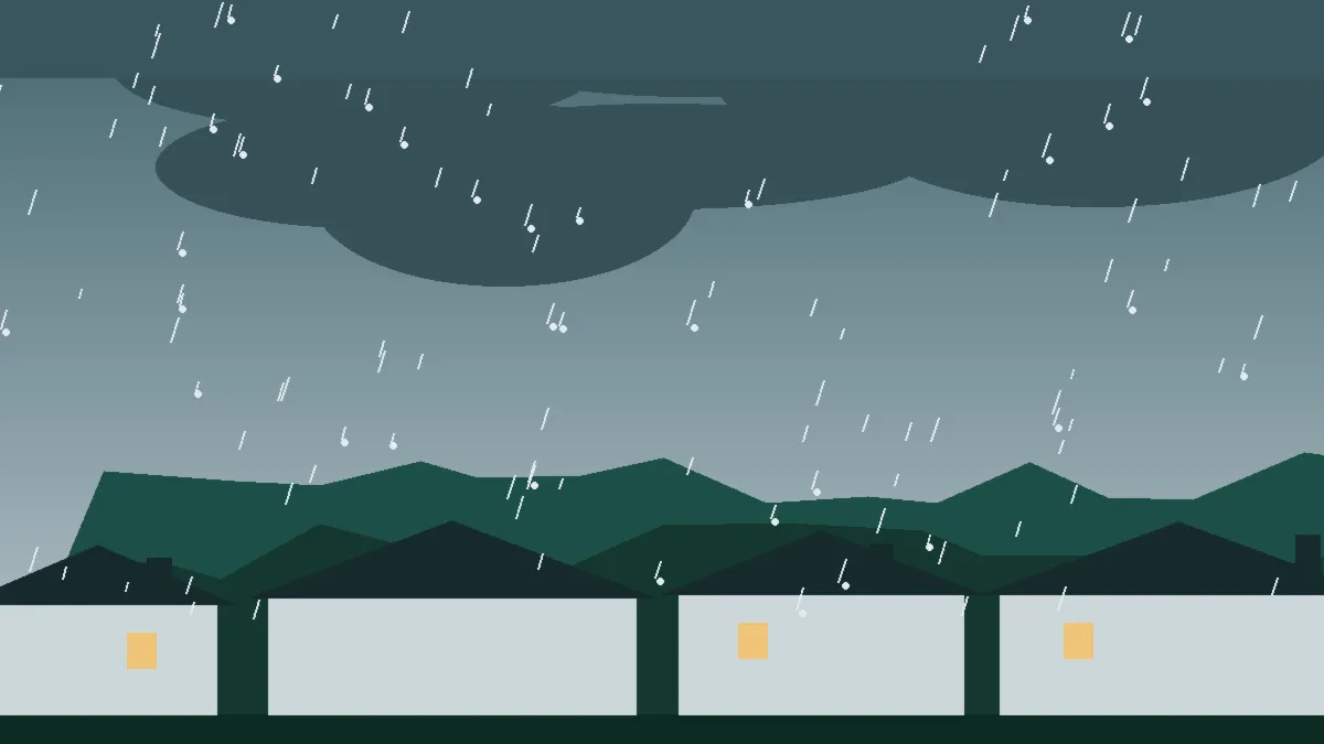 Hail Damage Roof Repair & Replacement Golden, CO — storm light over rooftops in Golden, Colorado
