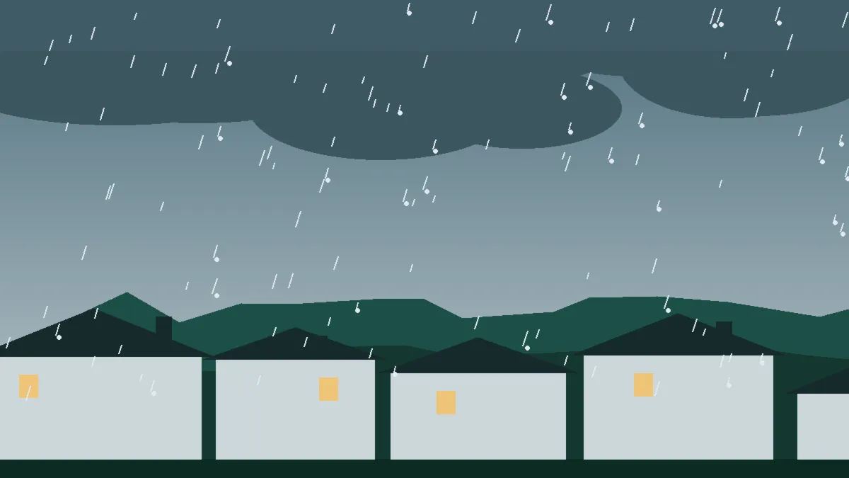 Hail Damage Roof Repair & Replacement Grand Lake, CO — storm light over rooftops in Grand Lake, Colorado