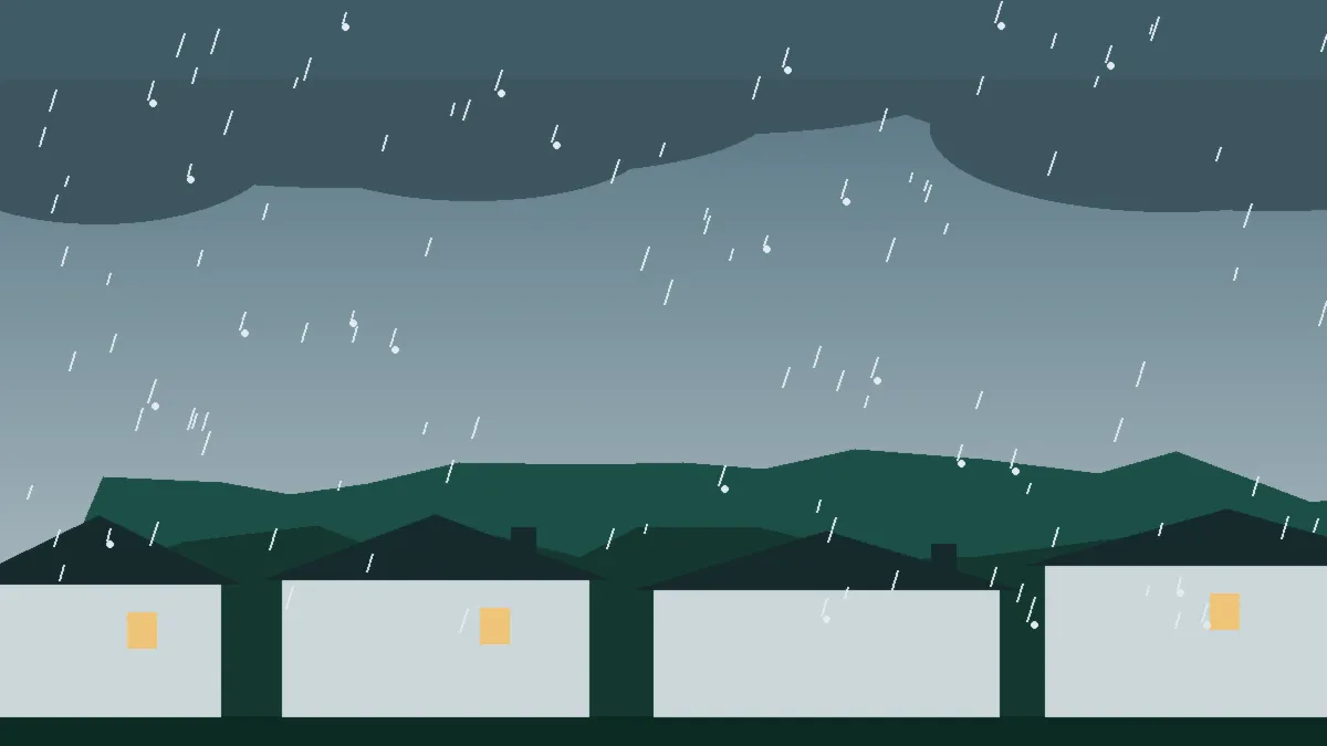 Hail Damage Roof Repair & Replacement Granite, CO — storm light over rooftops in Granite, Colorado