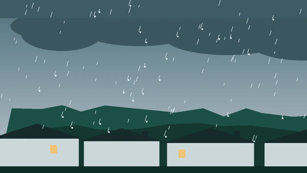Hail Damage Roof Repair & Replacement Green Mountain Falls, CO — storm light over rooftops in Green Mountain Falls, Colorado