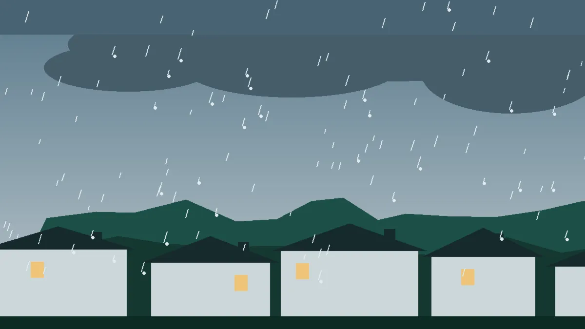 Hail Damage Roof Repair & Replacement Haswell, CO — storm light over rooftops in Haswell, Colorado