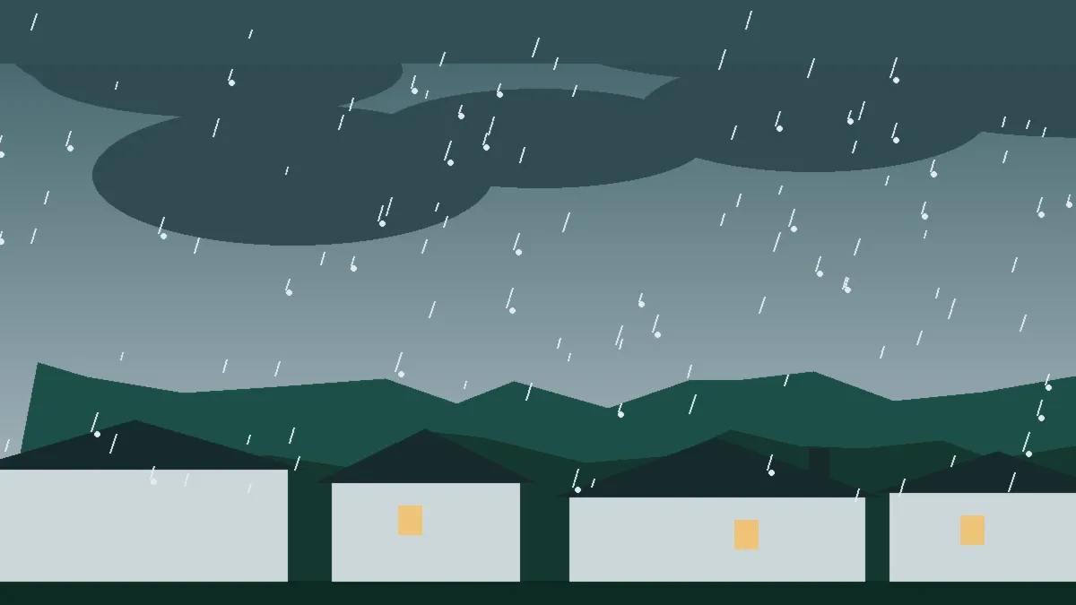 Hail Damage Roof Repair & Replacement Hillrose, CO — storm light over rooftops in Hillrose, Colorado