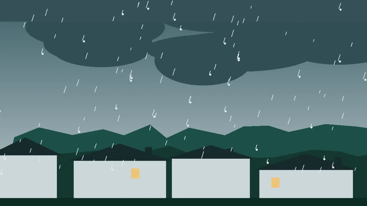 Hail Damage Roof Repair & Replacement Kittredge, CO — storm light over rooftops in Kittredge, Colorado
