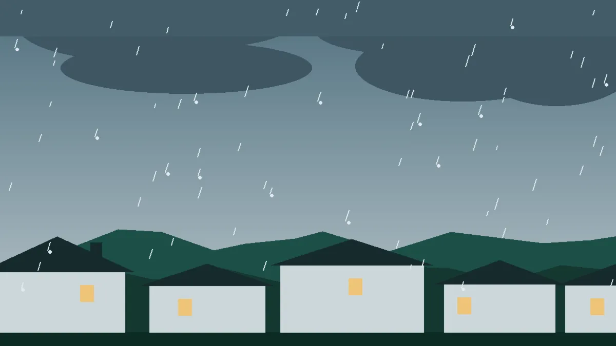 Hail Damage Roof Repair & Replacement Lake County, CO — hail sky over Lake County rooftops, Colorado