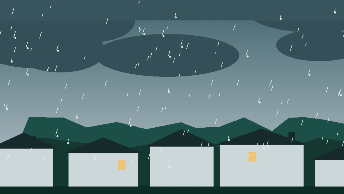 Hail Damage Roof Repair & Replacement Log Lane Village, CO — storm light over rooftops in Log Lane Village, Colorado
