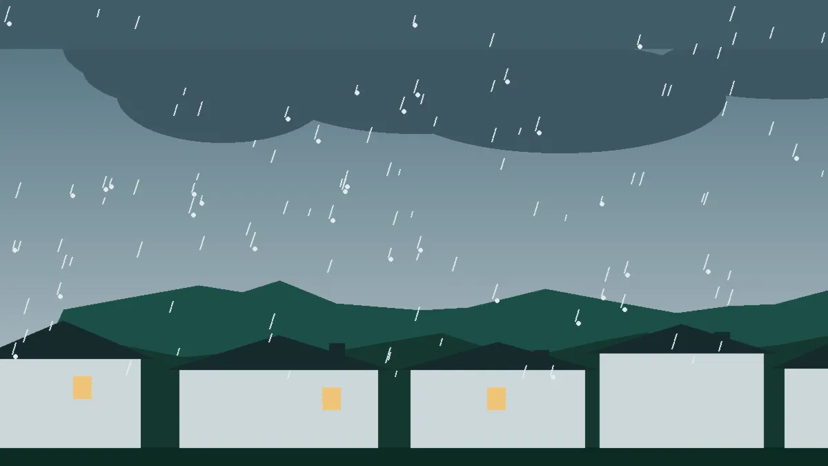 Hail Damage Roof Repair & Replacement Mack, CO — storm light over rooftops in Mack, Colorado