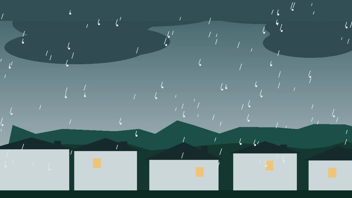 Hail Damage Roof Repair & Replacement Matheson, CO — storm light over rooftops in Matheson, Colorado