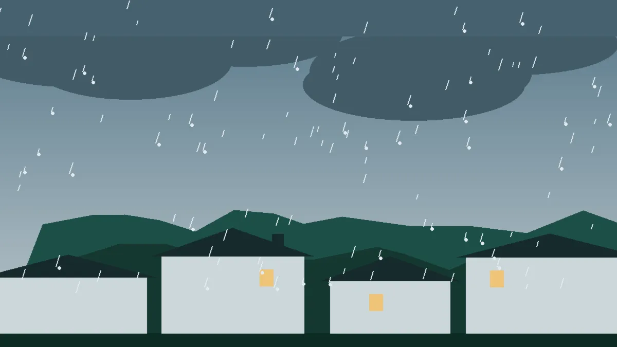 Hail Damage Roof Repair & Replacement Mc Clave, CO — storm light over rooftops in Mc Clave, Colorado