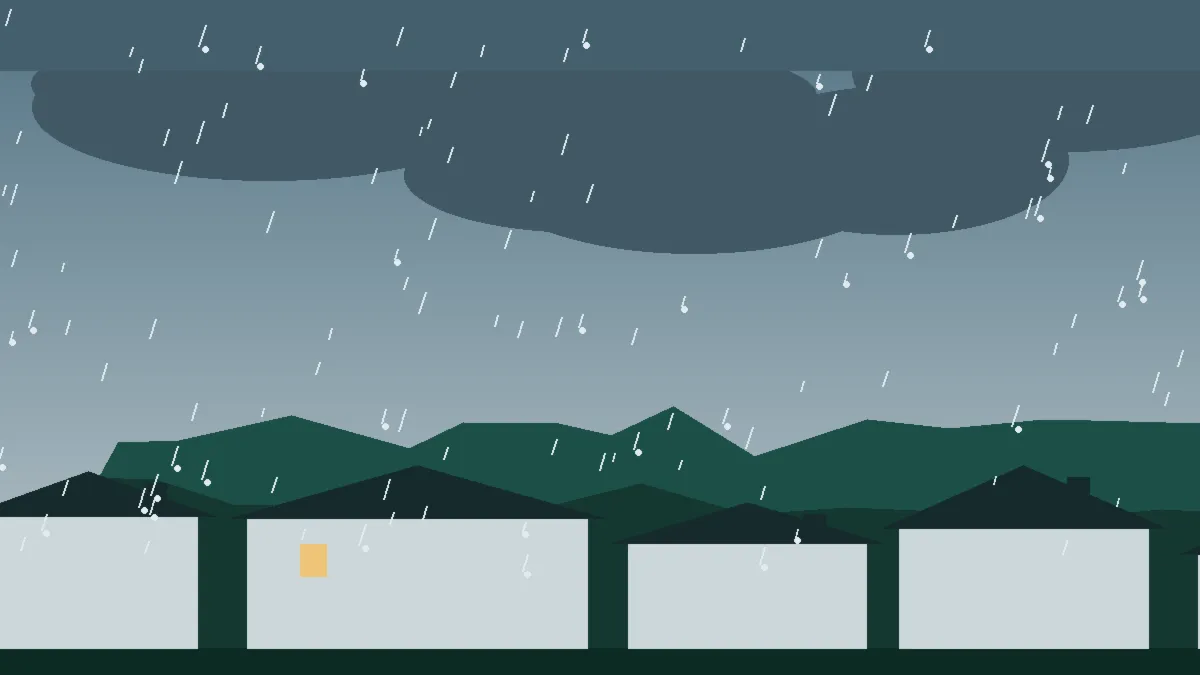 Hail Damage Roof Repair & Replacement Molina, CO — storm light over rooftops in Molina, Colorado