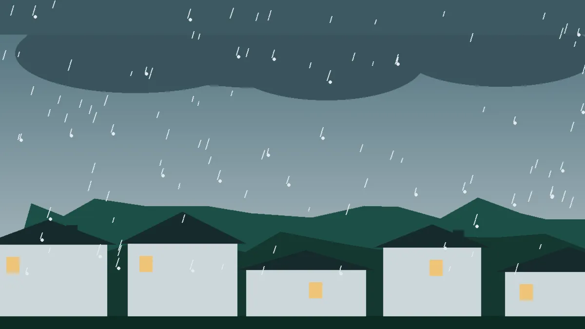 Hail Damage Roof Repair & Replacement Monarch, CO — storm light over rooftops in Monarch, Colorado