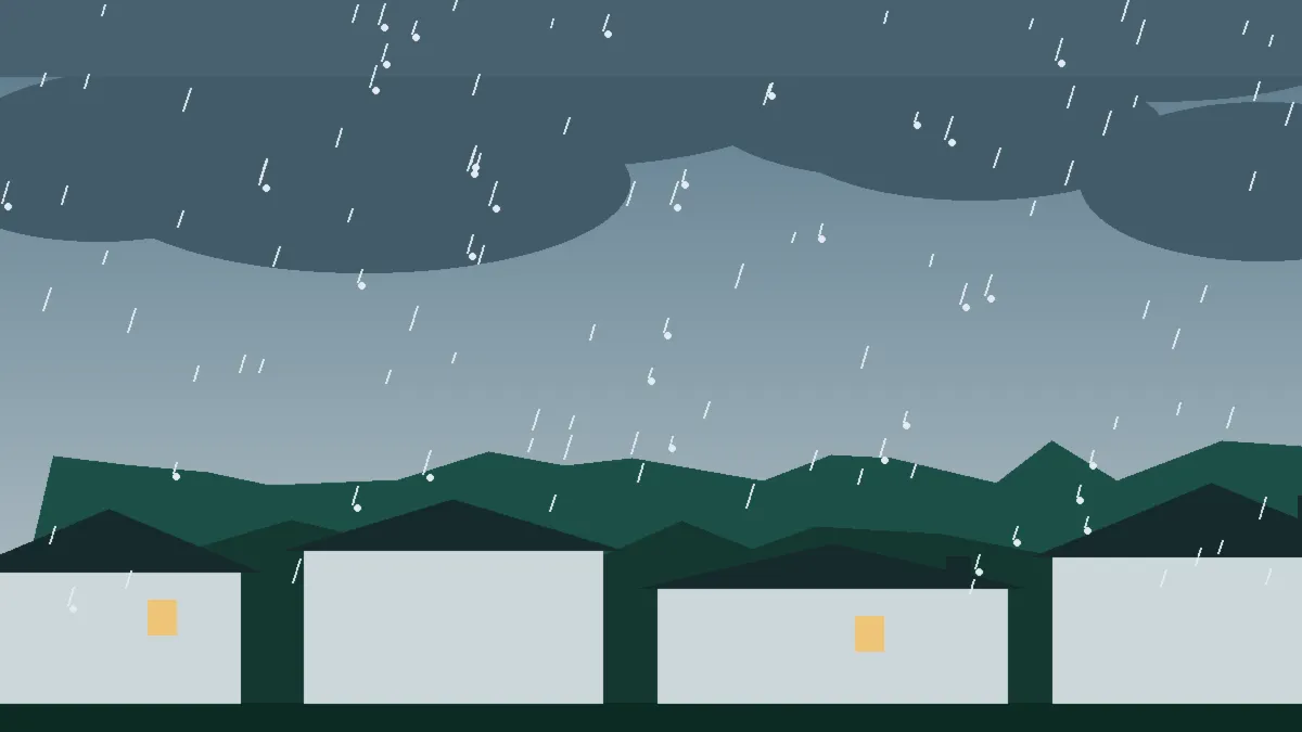 Hail Damage Roof Repair & Replacement Morrison, CO — storm light over rooftops in Morrison, Colorado