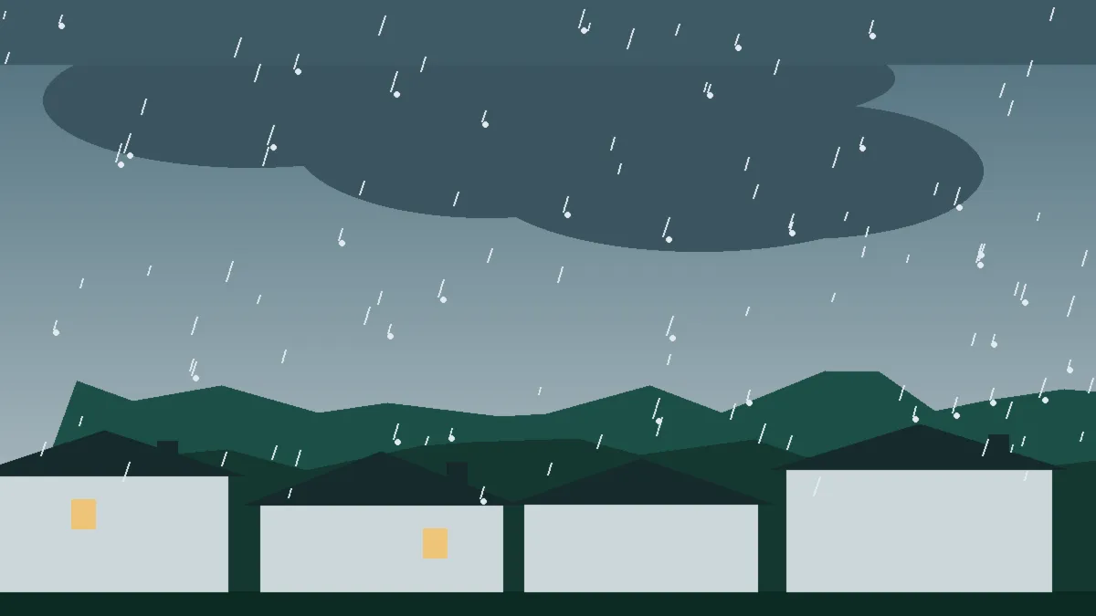 Hail Damage Roof Repair & Replacement Naturita, CO — storm light over rooftops in Naturita, Colorado