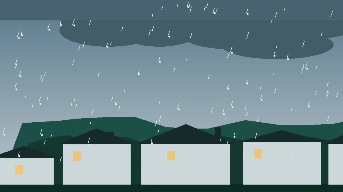 Hail Damage Roof Repair & Replacement Nederland, CO — storm light over rooftops in Nederland, Colorado