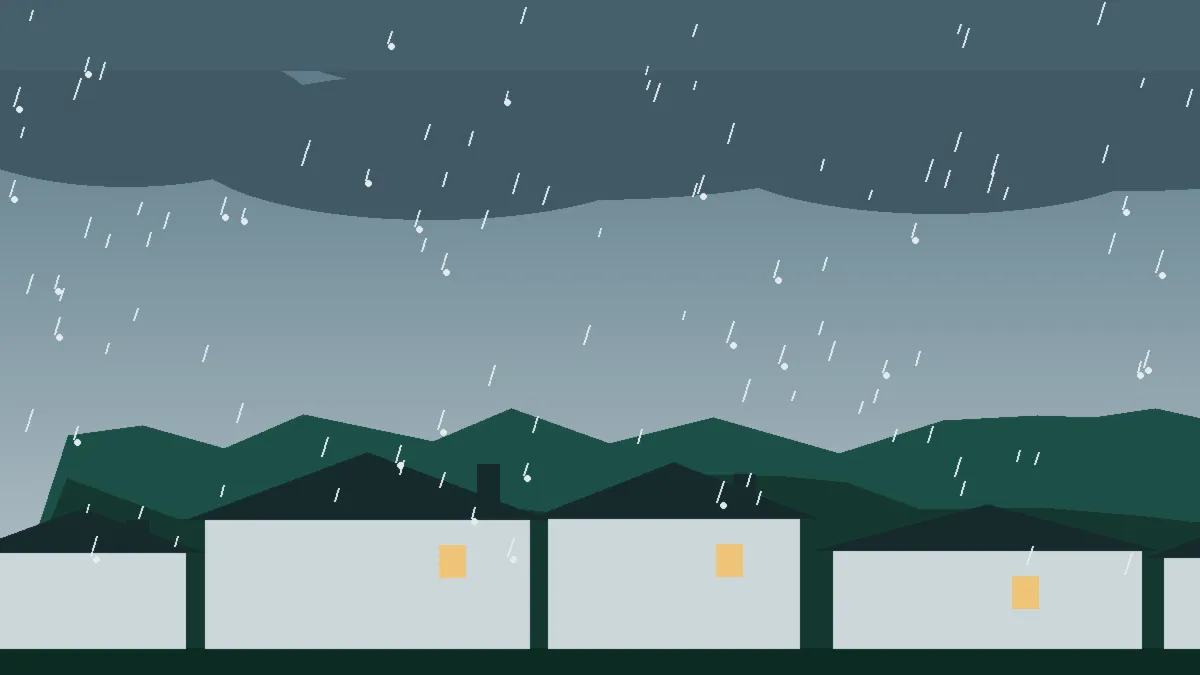 Hail Damage Roof Repair & Replacement Ohio City, CO — storm light over rooftops in Ohio City, Colorado