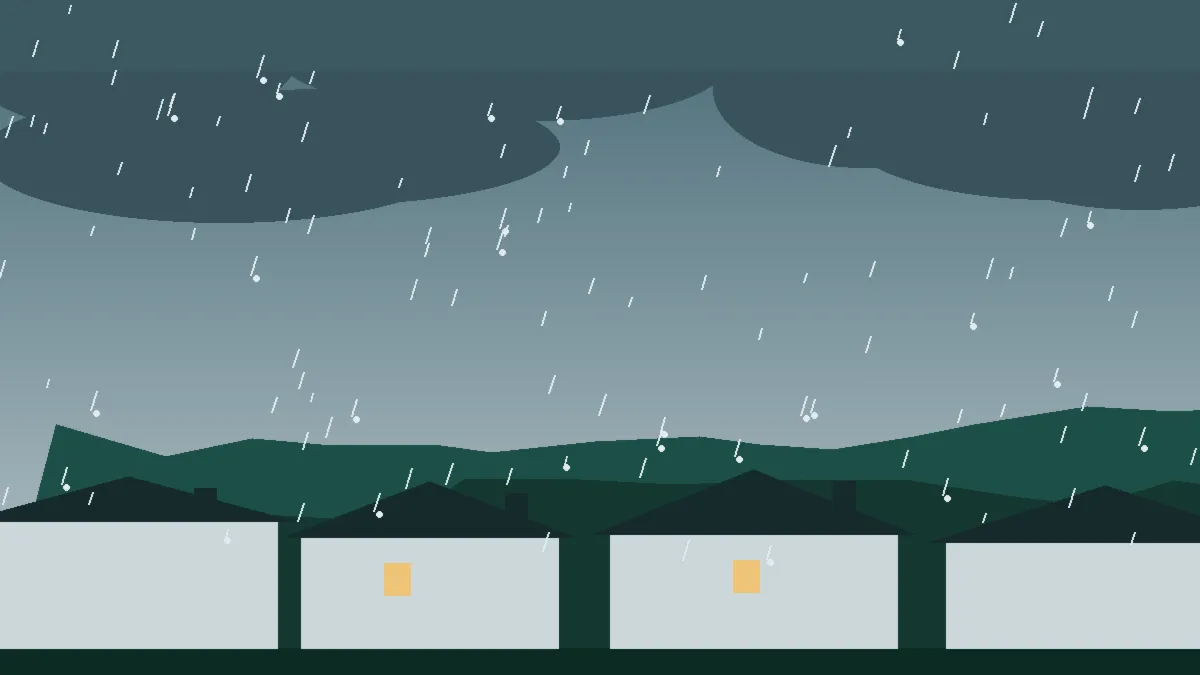 Hail Damage Roof Repair & Replacement Olathe, CO — storm light over rooftops in Olathe, Colorado
