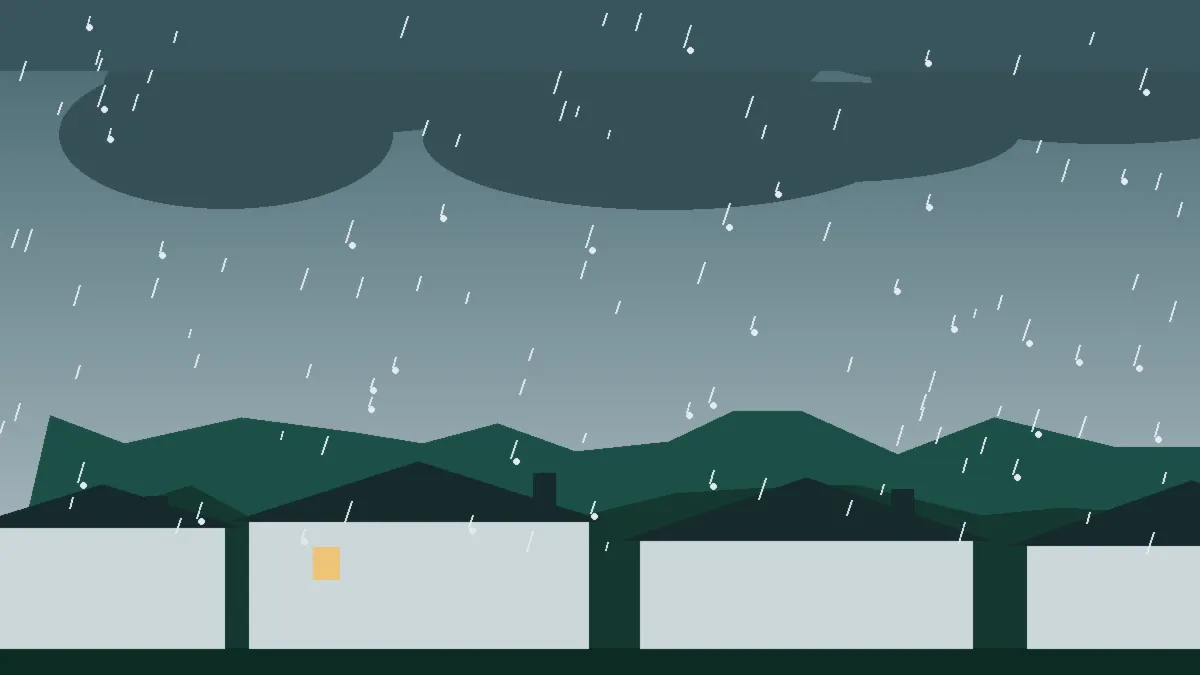 Hail Damage Roof Repair & Replacement Parker, CO — storm light over rooftops in Parker, Colorado