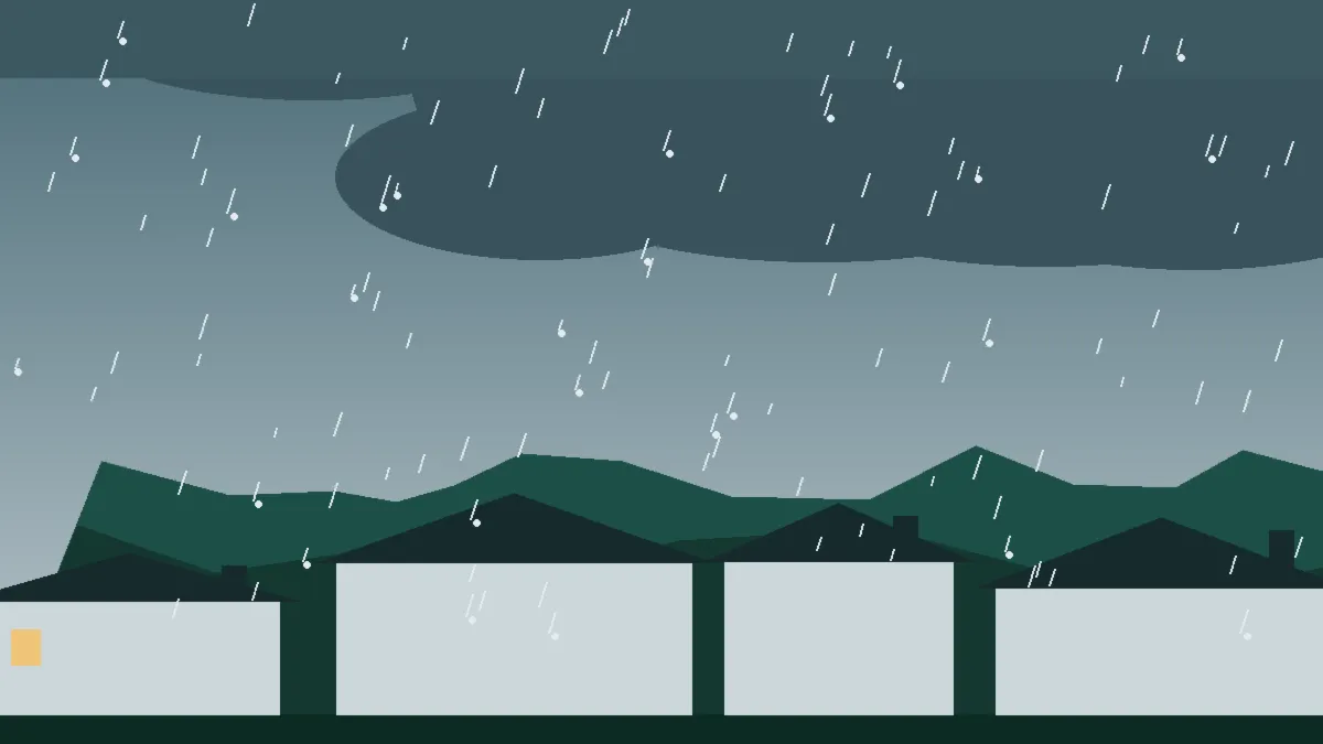 Hail Damage Roof Repair & Replacement Rollinsville, CO — storm light over rooftops in Rollinsville, Colorado