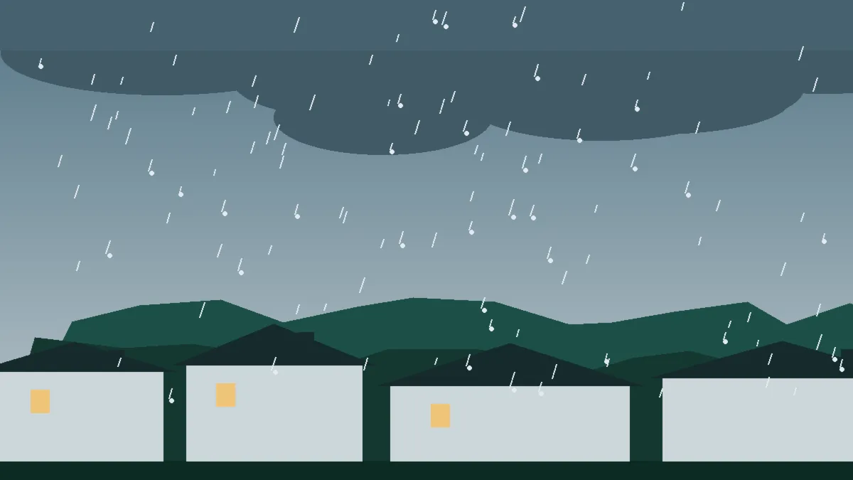 Hail Damage Roof Repair & Replacement Snowmass Village, CO — storm light over rooftops in Snowmass Village, Colorado