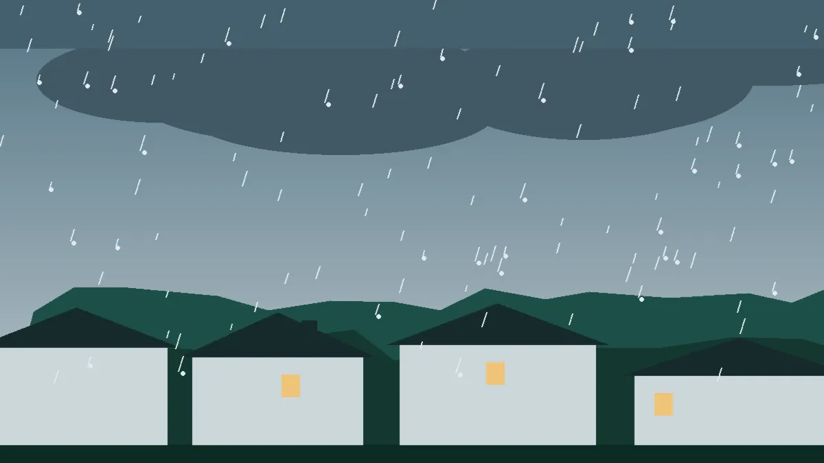 Hail Damage Roof Repair & Replacement Stratton, CO — storm light over rooftops in Stratton, Colorado
