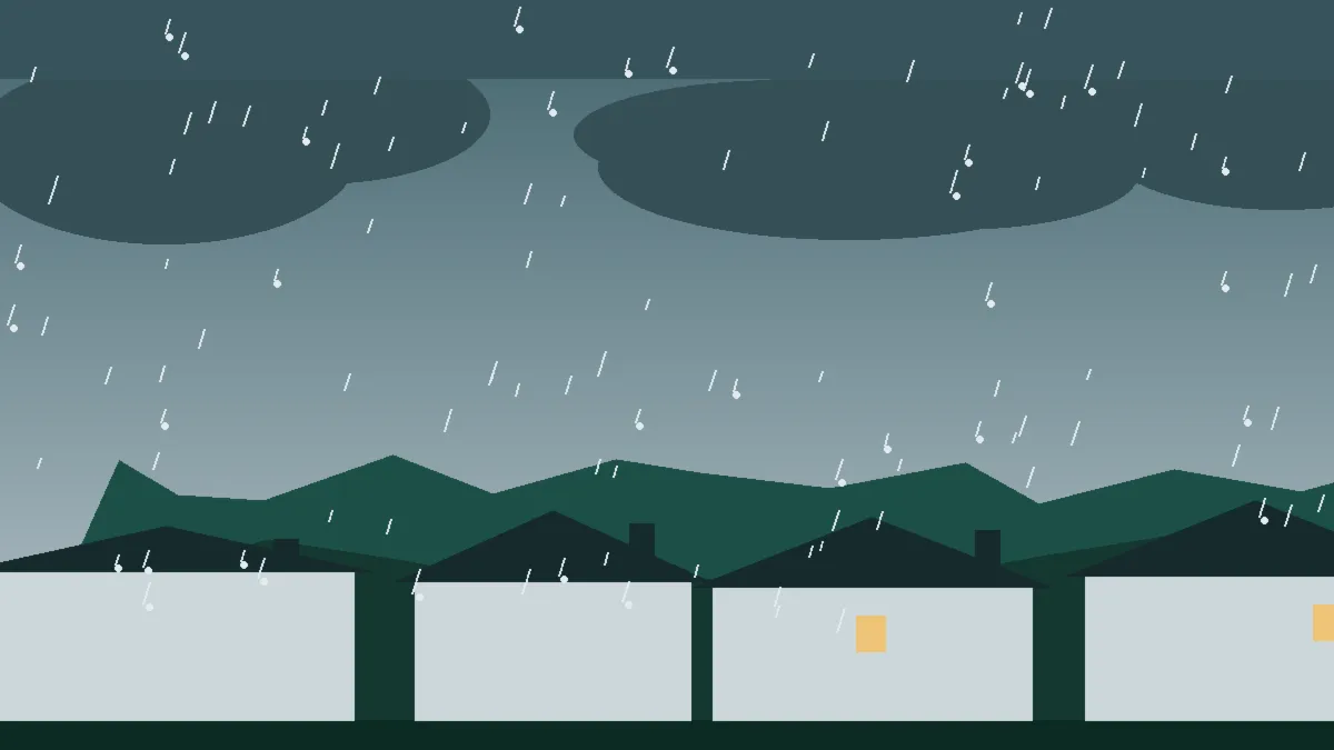 Hail Damage Roof Repair & Replacement Sugar City, CO — storm light over rooftops in Sugar City, Colorado