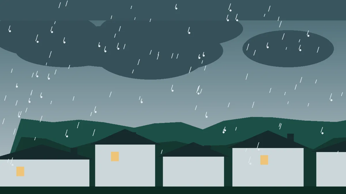 Hail Damage Roof Repair & Replacement Twin Lakes, CO — storm light over rooftops in Twin Lakes, Colorado