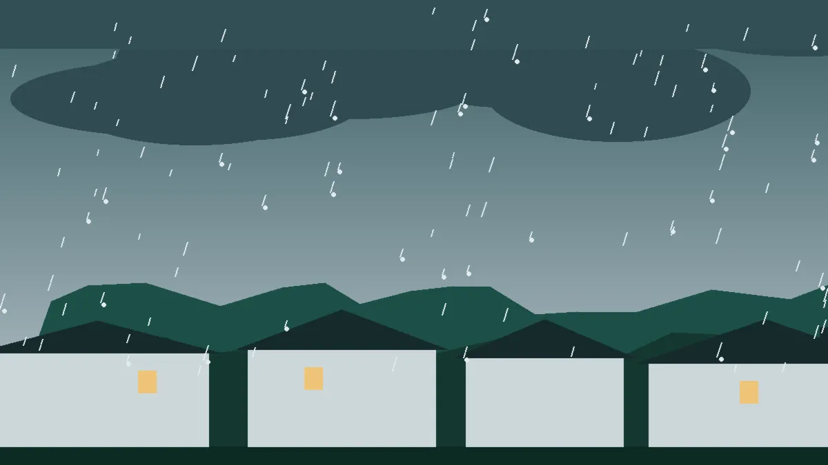 Hail Damage Roof Repair & Replacement Vernon, CO — storm light over rooftops in Vernon, Colorado